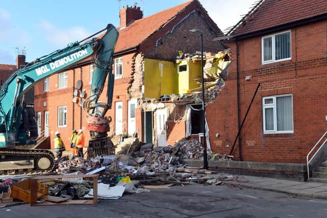 Safety works start on the suspected gas explosion property on Whickham Street.