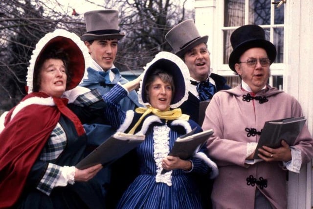 The Ramside Singers were entertaining guests at Ramside Hall in 1985. Pictured left to right are: Anne Curry, Duncan Brown, Barbara Howarth, Jeffrey Young and Joe Ronson.