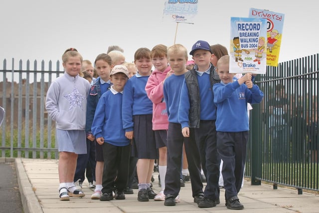 Pupils had a go at breaking the world record for a walking bus attempt 19 years ago. We would love you to tell us more about it, if you were involved.