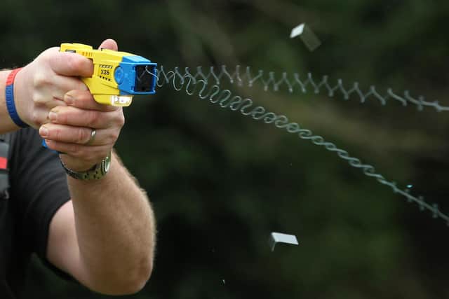 A Taser in use. Picture: PA.
