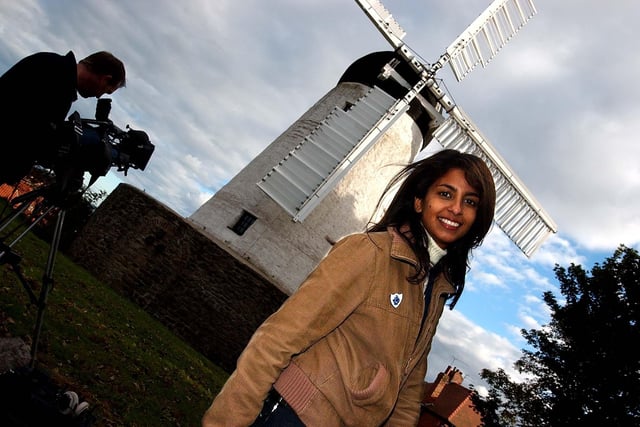 Blue Peter presenter Konnie Huq was pictured during a break from filming at Fulwell Mill in 2004.