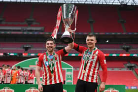 Lynden Gooch and Max Power of Sunderland. (Photo by Justin Setterfield/Getty Images).