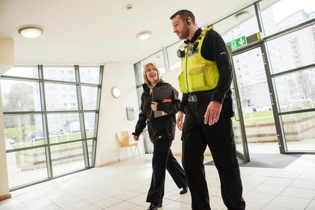 Gentoo neighbourhood enforcement officer Joanne Freeman, left, is working with Northumbria Police to help enforce new coronavirus restrictions