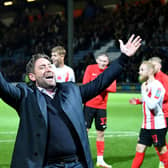 Lee Johnson celebrates Sunderland's win at QPR