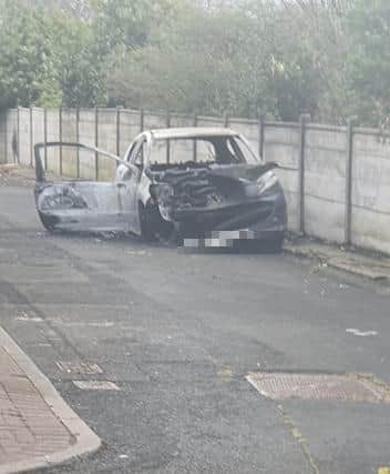 One of the cars that was targeted in Southwick Road.