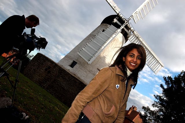 Blue Peter presenter Konnie Huq took a break from filming at Fulwell Mill for this photo in 2004.