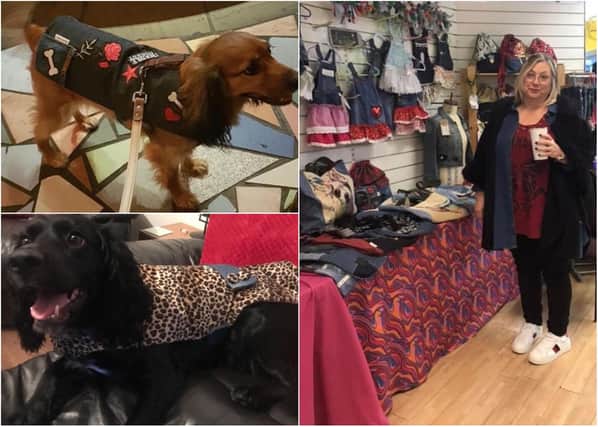 Sally Jewers is opening Made By Sally J in Jacky Whites Market on October 15 and it will offer products made from reclaimed textiles, predominantly denim, with one recent addition to the business is ‘a line of unusual dog coats and bandanas’.