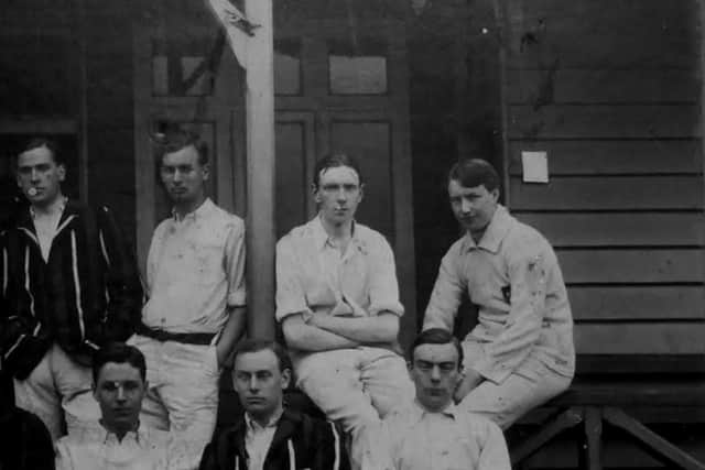 Arthur Stockdale, back row right, was one of the Sunderland players killed in action.