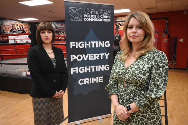 Bridget Philipson, MP for Houghton and Sunderland South and Shadow Education Secretary and Kim McGuinness , Northumbria PCC at the launch of the 'Fighting Poverty, Fighting Crime' plan held at the Lambton Street Youth and Commmuity Hub Sunderland.