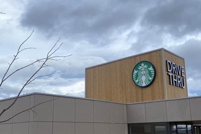 Starbucks drive thru is nearing completion