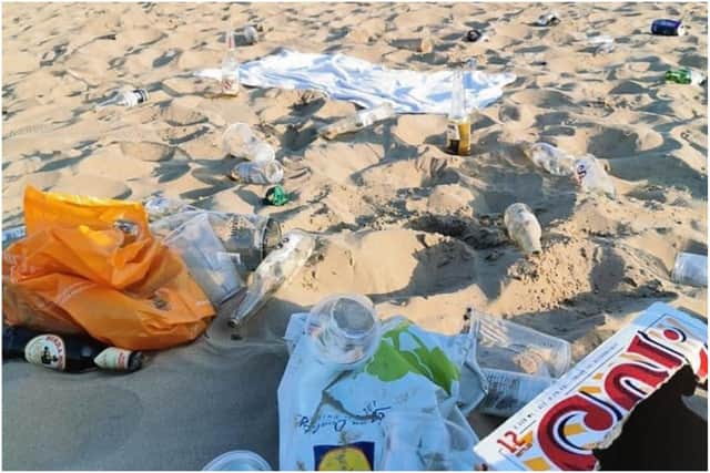 Plastic bags, glass bottles and food containers were amongst the items littered across Sunderland beaches.