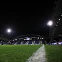 HUDDERSFIELD, ENGLAND - JANUARY 28: General view inside the stadium prior to the Sky Bet Championship match between Huddersfield Town and Stoke City at Kirklees Stadium on January 28, 2022 in Huddersfield, England. (Photo by George Wood/Getty Images)