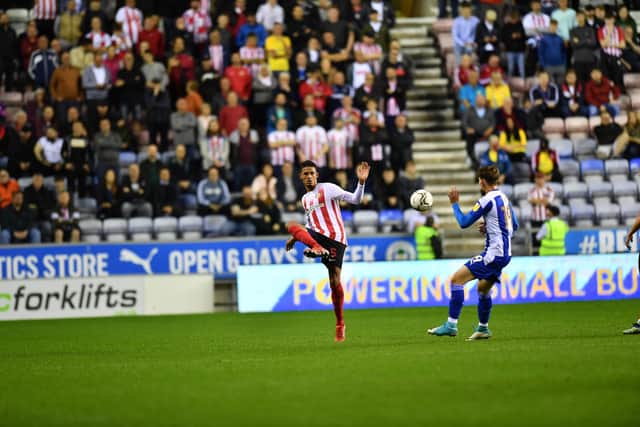 Sunderland's Frederik Alves in the Carabao Cup game against Wigan Athletic.