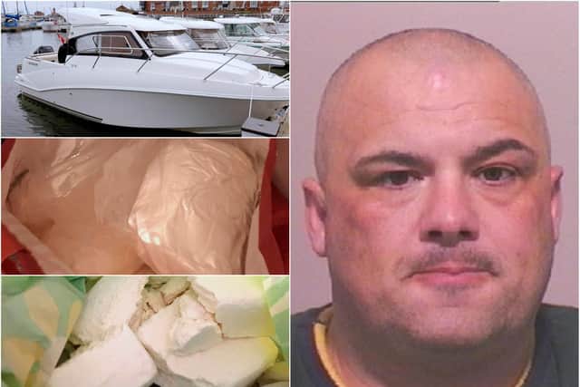 Kenneth Hunter and drugs and a motorboat seized in the operation.