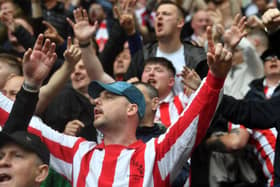 Sunderland fans in action as Tony Mowbray's men took on Preston North End in 2023