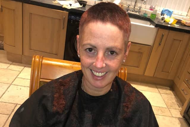 Ann-Marie, 43, after shaving her head during chemotherapy treatment