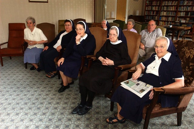 Nuns at the Oaklea Convent were photographed as they watched England play France in 2004.