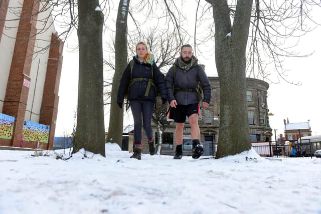 Dan McNeil, 26, and Charlotte Brook, 25, are walking the entire coastline of the UK to raise money and awareness for the Soldiers, Sailors, Airmen and Families Association and Women's Aid.