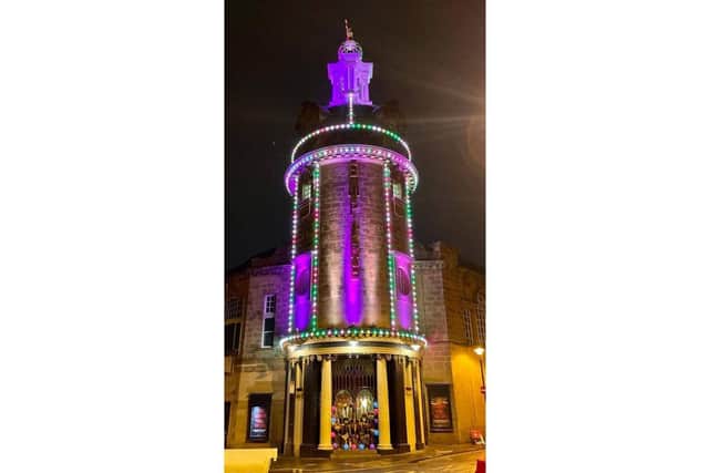 The Empire tower lit up in Dorothy's honour