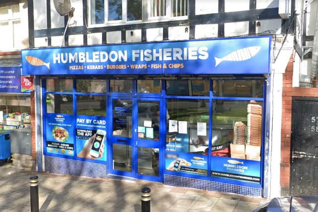 Humbledon Fisheries was given a one star food hygiene rating by the Food Standards Agency.