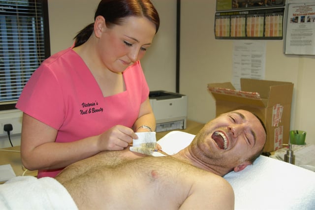 David Forster endured a chest wax for charity in 2009. Beautician Gillian Cross had the honour of carrying it out in an event organised by the Prince's Trust and Fire Rescue Service.