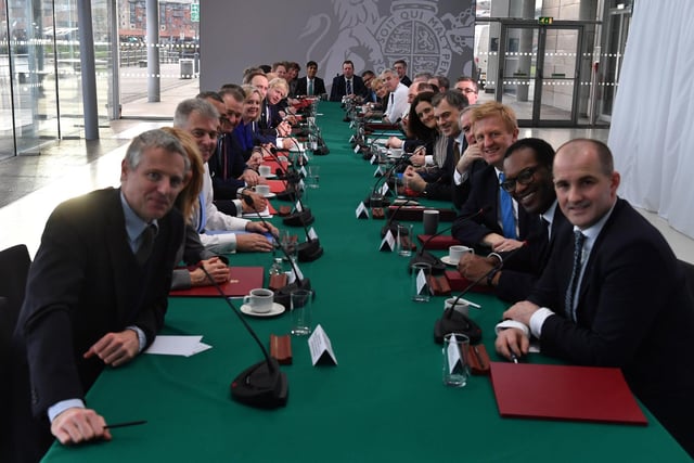 The cabinet meeting at the National Glass Centre in 2020. Photo: Paul Ellis/PA Wire.