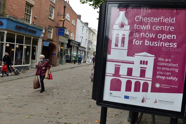 Chesterfield town centre ishops and businesses remain open for business.