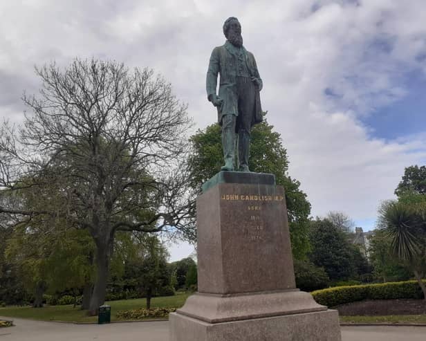 The John Candlish statue, complete with magnificent beard, had stood in Mowbray Park since 1875.
