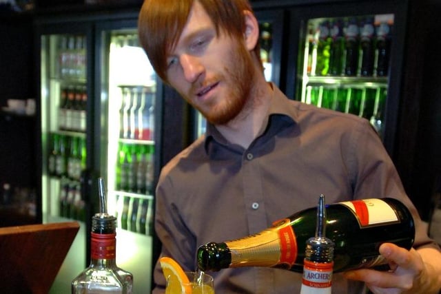 Assistant manager Declan Murphy had a jacuzzi champagne cocktail on the go at Gatsbys in 2010.