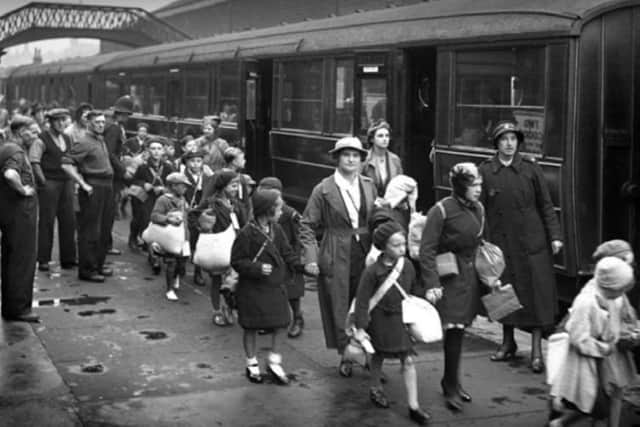 Children being evacuated from Sunderland in 1939.