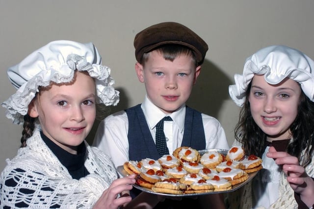 Empire biscuits were on the menu for Year 5 pupils Chloe Adamson from Hastings Hill Academy, Luke McCartney from Bexhill Academy and Tia Kelly from Town End Academy. They were all imagining the time of the First World War in this 2013 project.
