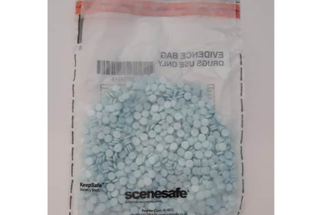 The drugs are believed to be blue diazepam tablets.