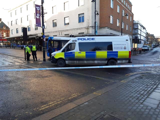 A police cordon was in place.