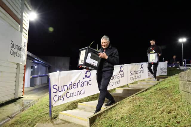 Ballot boxes arriving at the Sunderland count in 2022. Picture: North News & Pictures