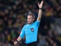 NORWICH, ENGLAND - JANUARY 08: Referee Gavin Ward during the Emirates FA Cup Third Round match between Norwich City and Blackburn Rovers at Carrow Road on January 08, 2023 in Norwich, England. (Photo by Stephen Pond/Getty Images)