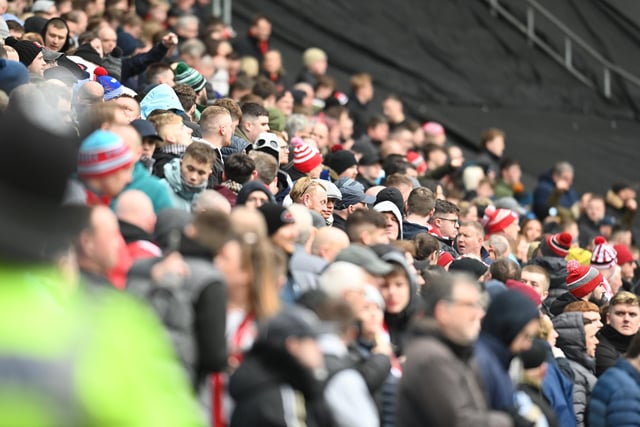 Sunderland fans in action during the game against Coventry City. The Black Cats lost the clash 2-1 and slipped down to ninth in the Championship.