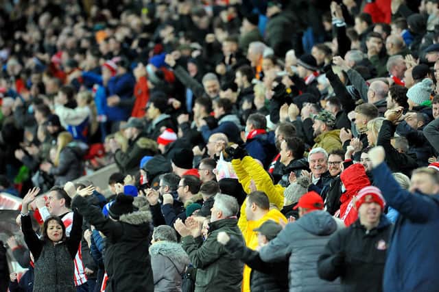 Sunderland fans celebrate Ross Stewart's opening goal