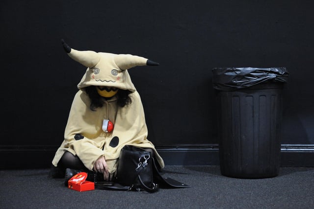 Pikachu takes a break at Sunderland Comic-Con - there's always time for a Malteaser!