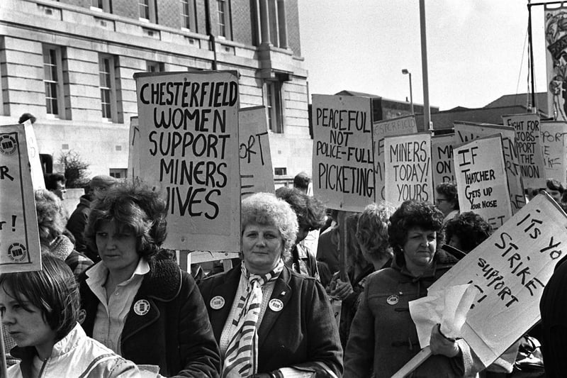 Rally at Chesterfield Town Hall in support of the Miners Strike.