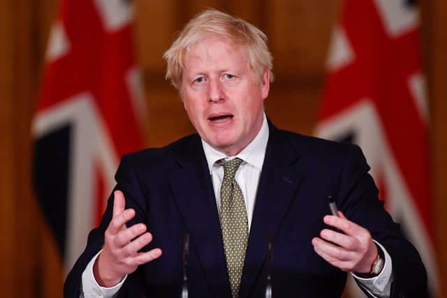 Prime Minister Boris Johnson had to deny that he is "at war" with the North of England during this afternoon's press conference. Photo: PA.