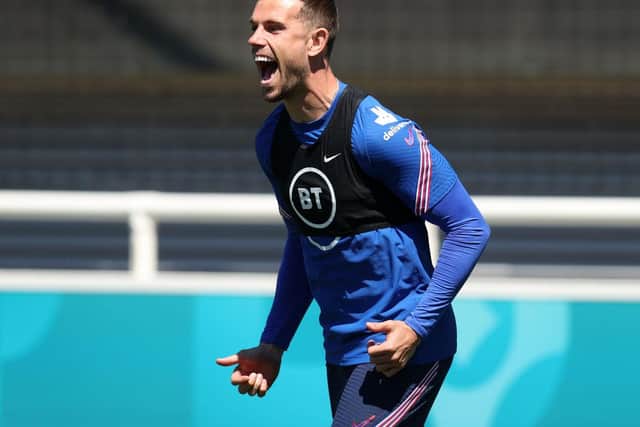Jordan Henderson during an England training session.