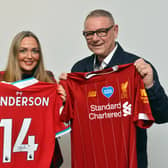 Brian Henderson father of Jordan Henderson launches the Sunderland Royal Hospital fundraiser with his wife Donna Henderson.