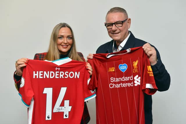Brian Henderson father of Jordan Henderson launches the Sunderland Royal Hospital fundraiser with his wife Donna Henderson.