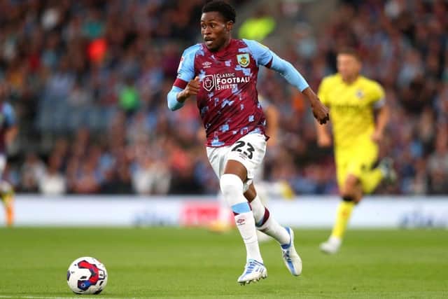 Southampton loanee Nathan Tella playing for Burnley. (Photo by Alex Livesey/Getty Images)