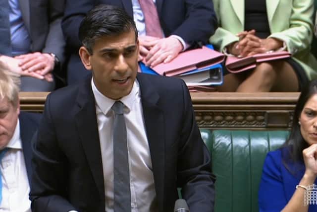 Chancellor of the Exchequer Rishi Sunak delivering his Spring Statement in the House of Commons.

Photograph: House of Commons/PA Wire