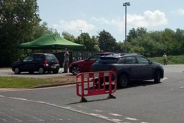 File picture: Cars at the mobile test centre in Silksworth.