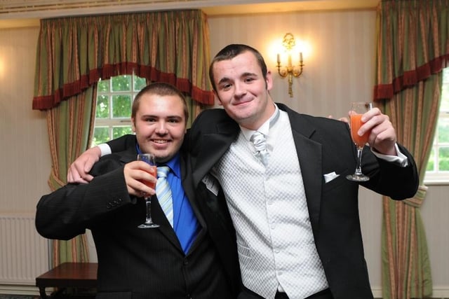A toast to the big day in this picture from 2009.