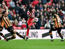 Amad Diallo playing for Sunderland against Hull City.
