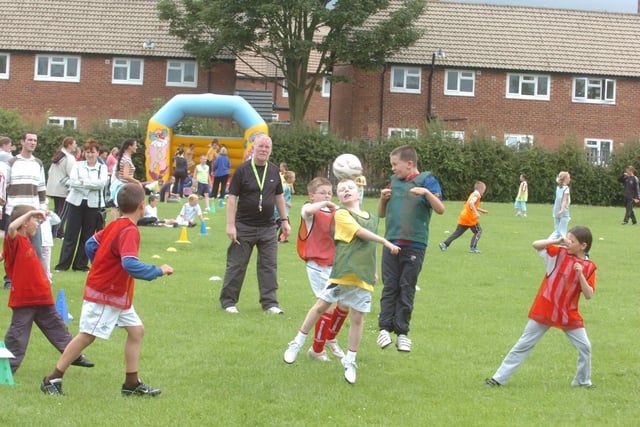 Pupils at Bishop Harland C of E Schoo were taking part in a World Cup themed sports day in 2007. Remember it?