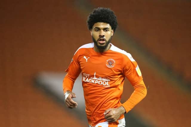 Ellis Simms playing for Blackpool during the 2020/21 season. (Photo by Pete Norton/Getty Images)